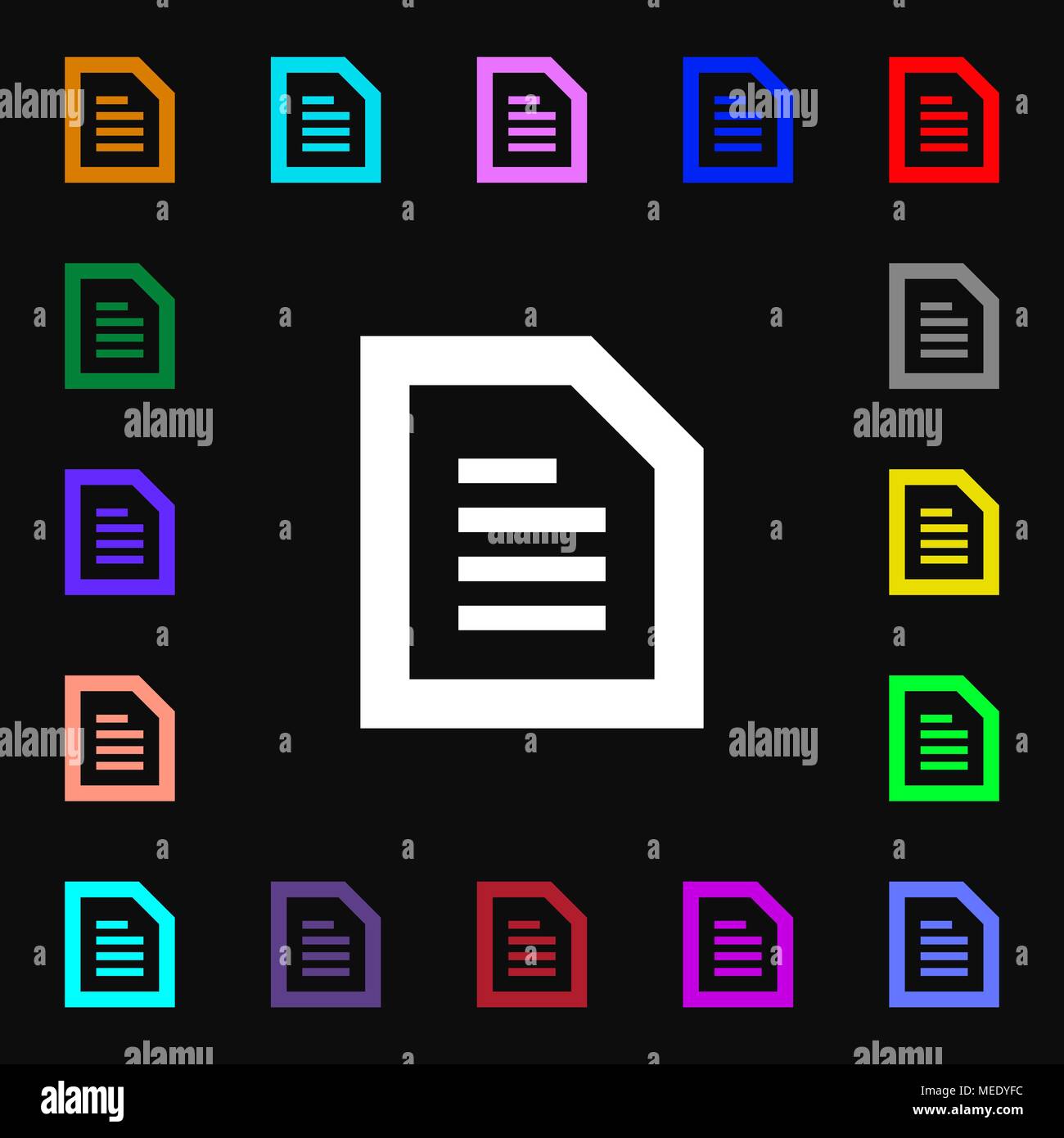 Text File document icon sign. Lots of colorful symbols for your design ...