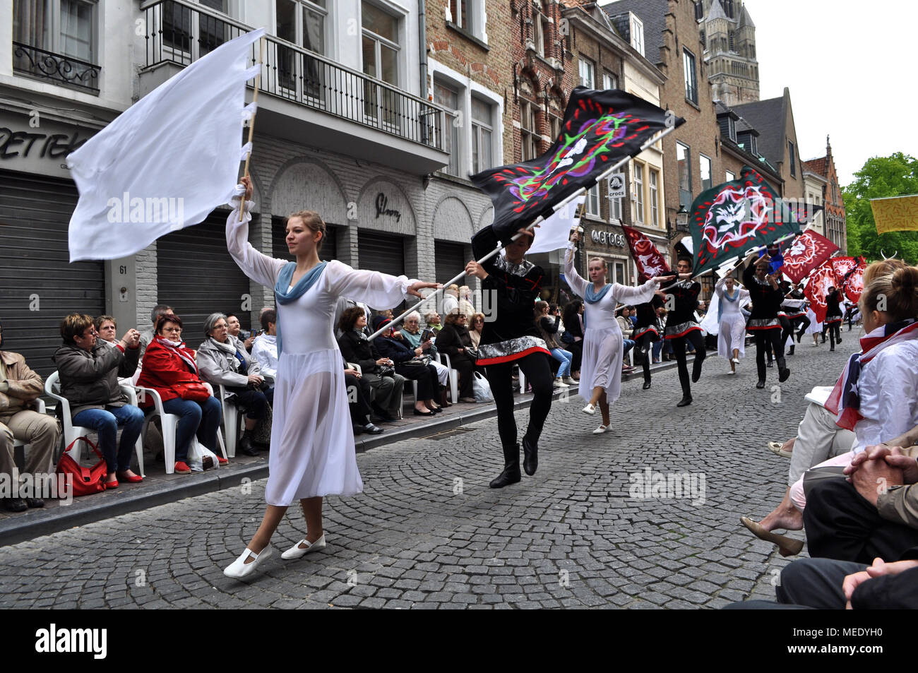 Bruges, Belgium. The Procession of the Holy Blood (Heilig Bloedprocessie), a large religious Catholic procession on Ascension Day Stock Photo