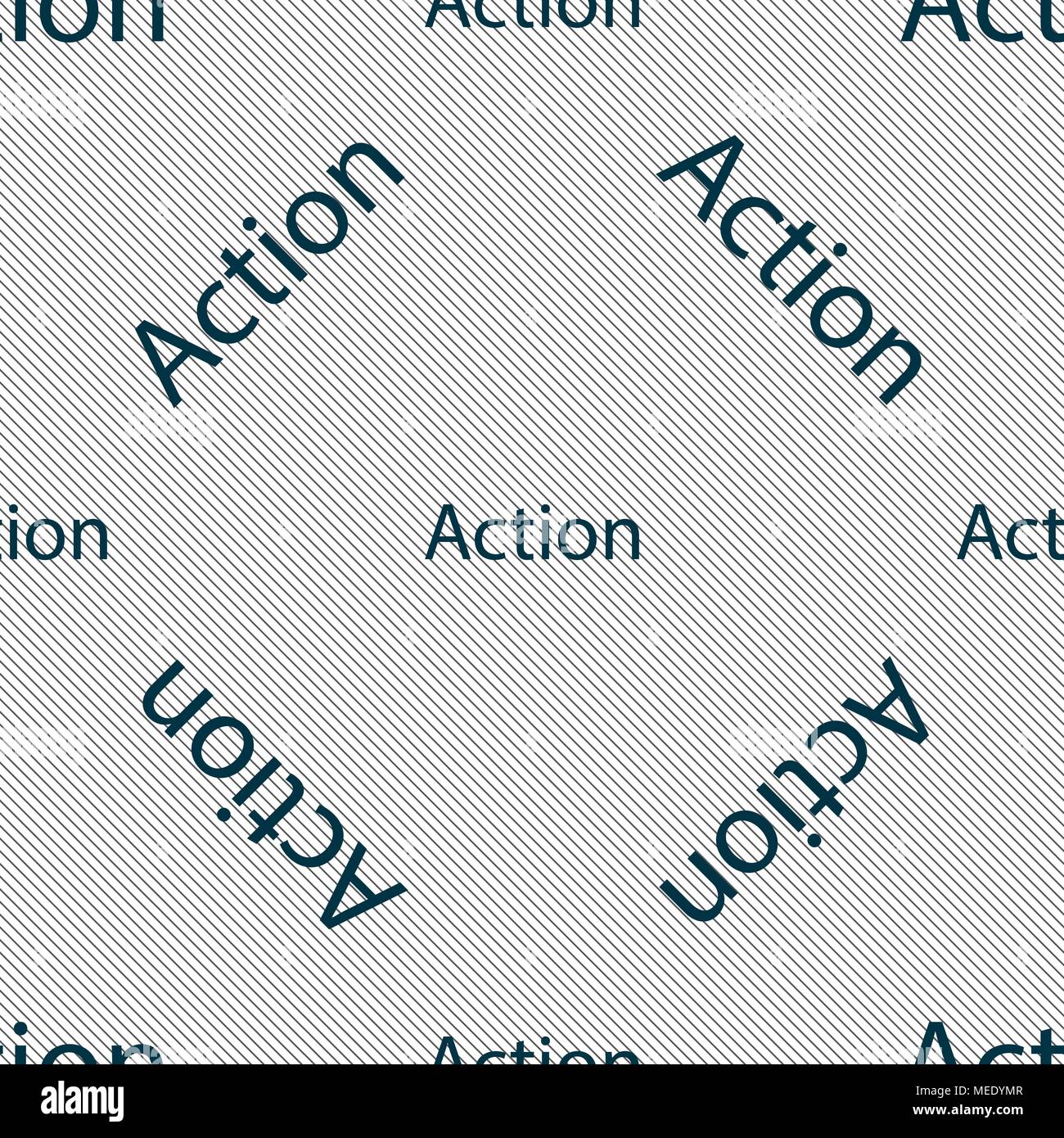 Action sign icon. Motivation button with arrow. Seamless pattern with ...