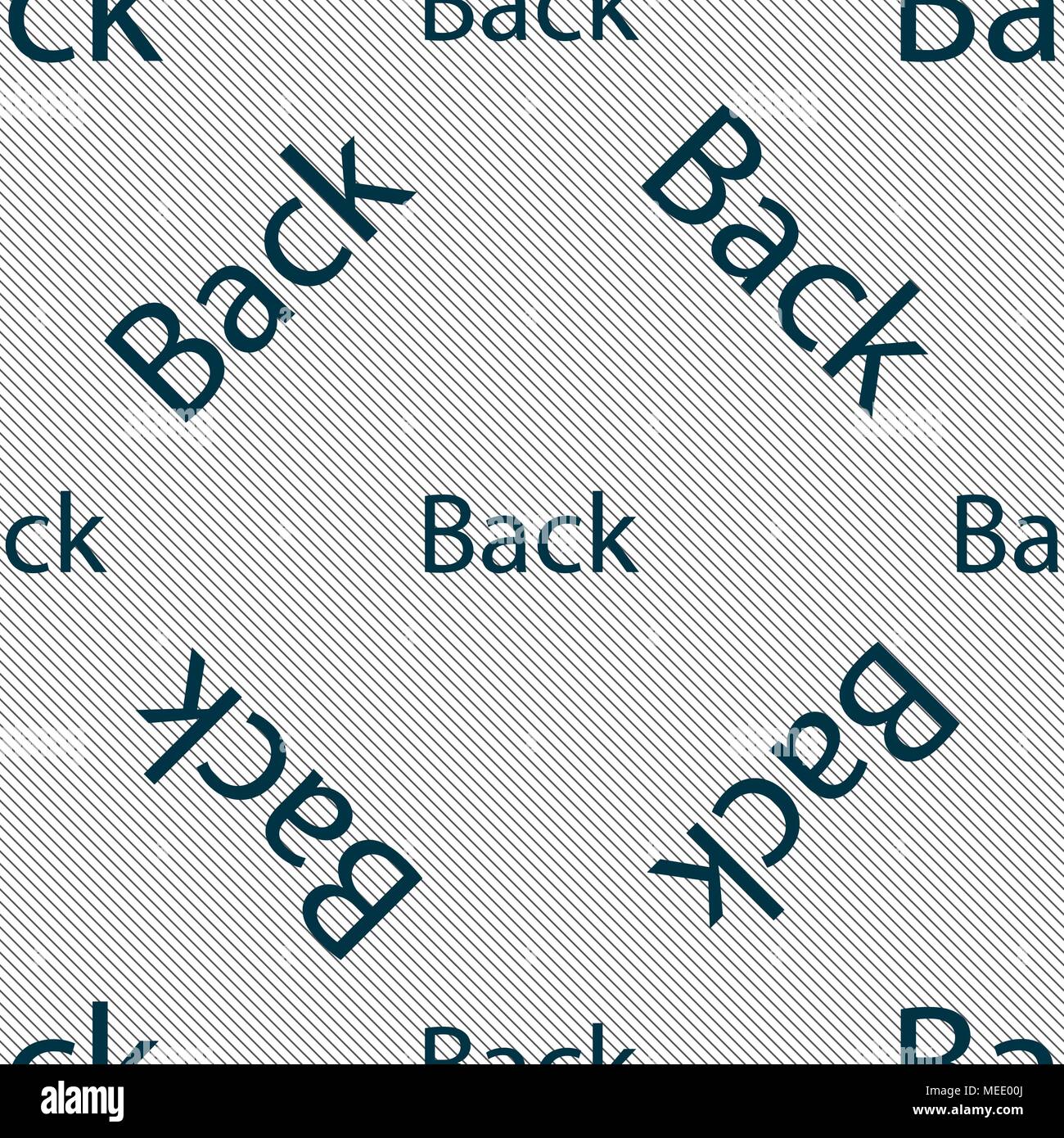 Arrow sign icon. Back button. Navigation symbo. Seamless pattern with ...
