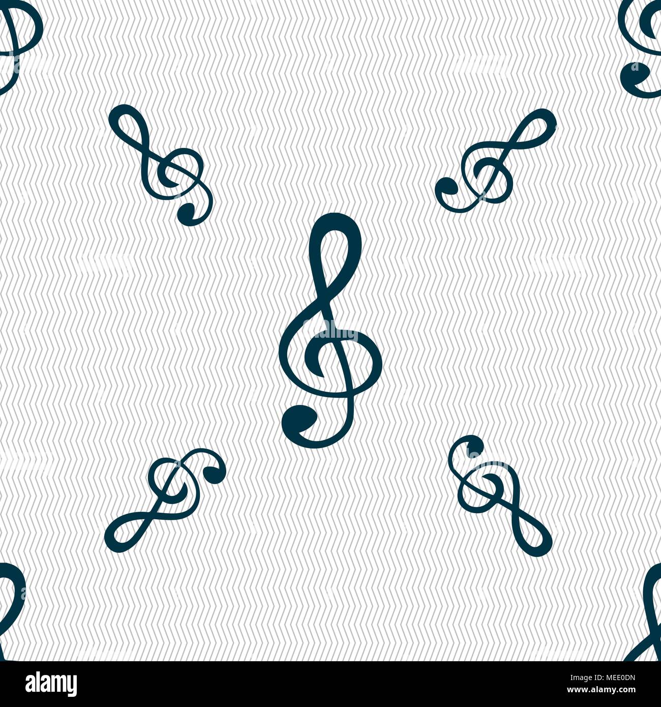 treble clef icon. Seamless pattern with geometric texture. Vector ...