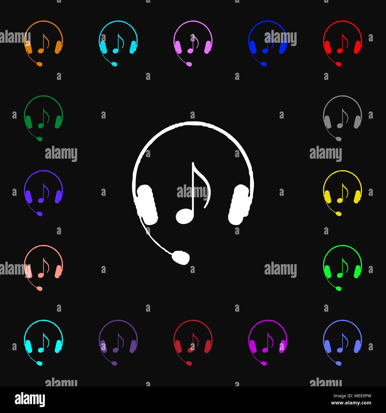 headsets icon sign. Lots of colorful symbols for your design. Vector ...