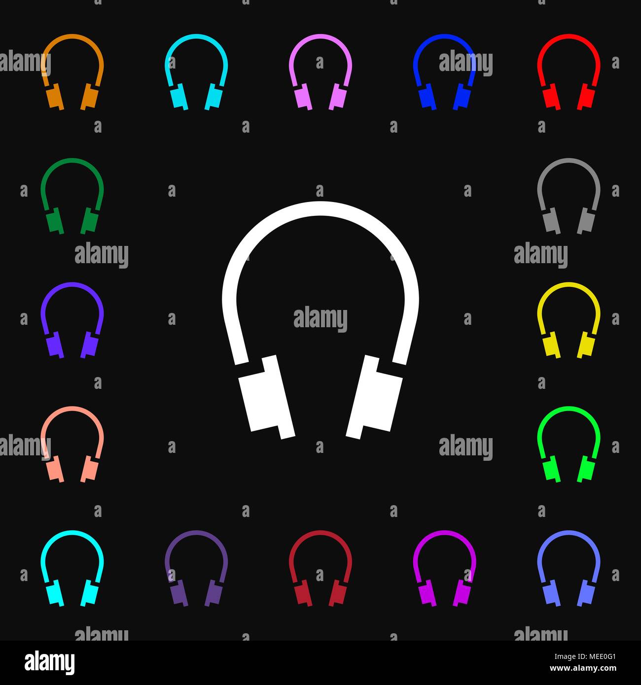 headsets icon sign. Lots of colorful symbols for your design. Vector ...