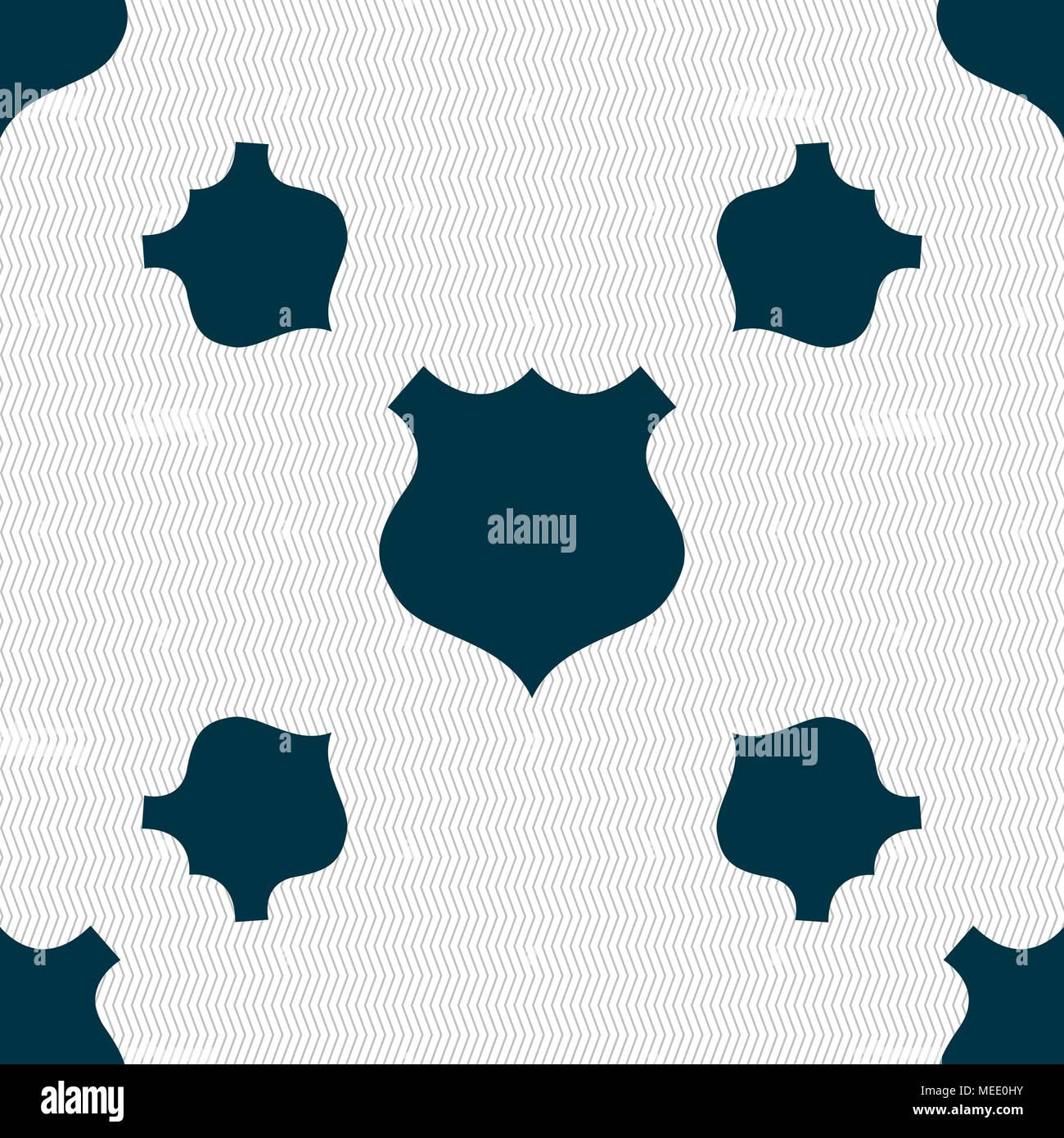 shield icon sign. Seamless pattern with geometric texture. Vector ...