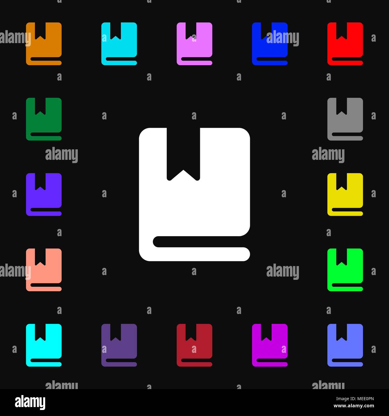 bookmark icon sign. Lots of colorful symbols for your design. Vector ...