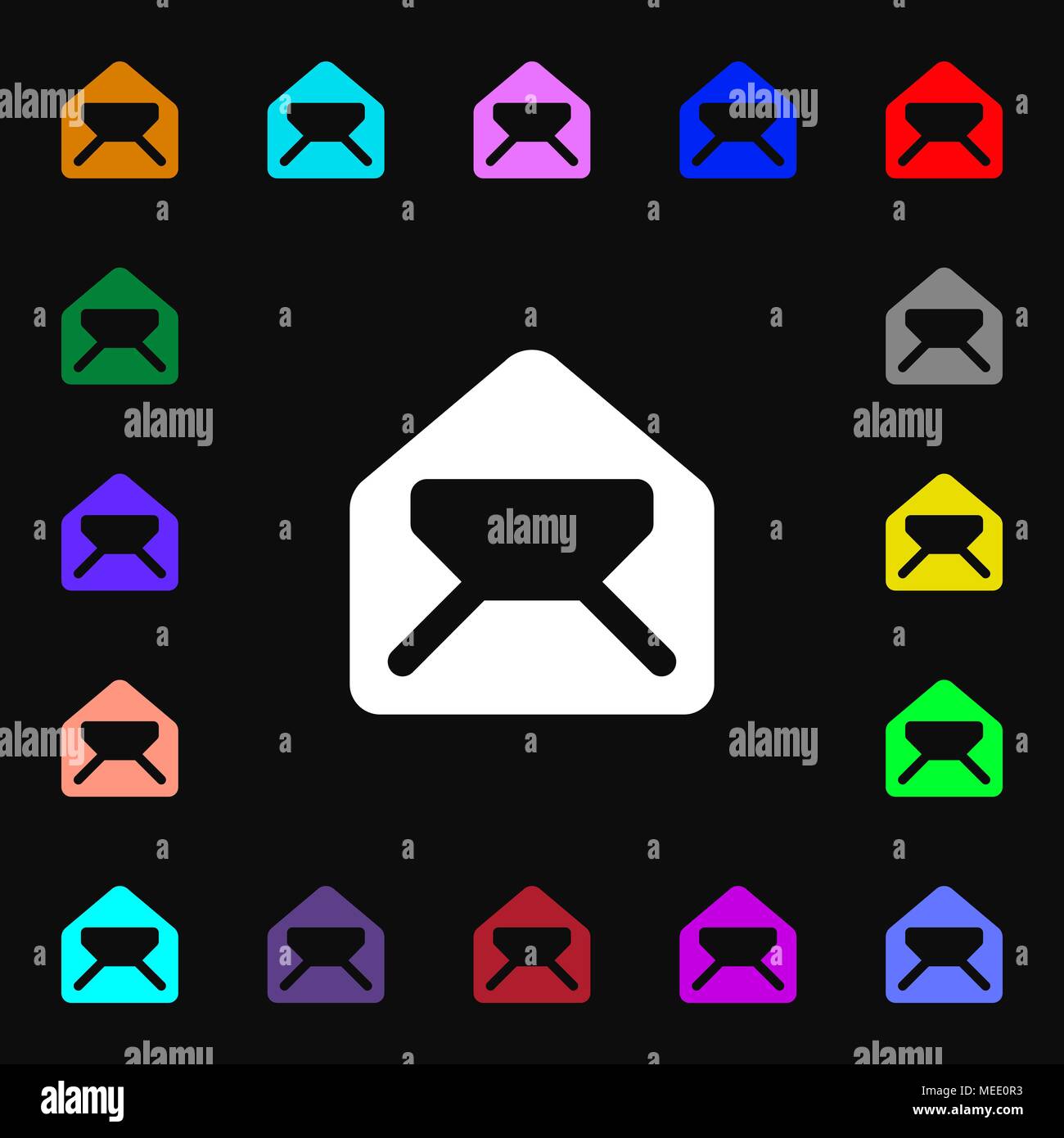 Mail, envelope, letter icon sign. Lots of colorful symbols for your ...