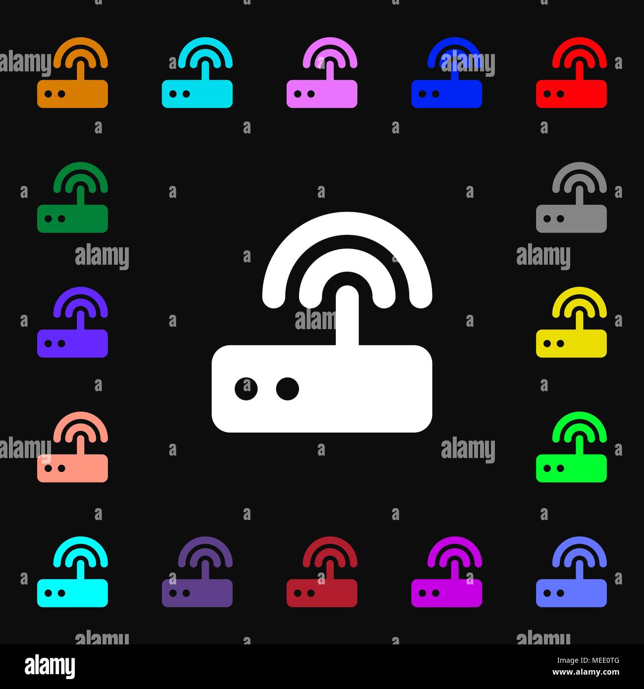 Wi fi router icon sign. Lots of colorful symbols for your design ...