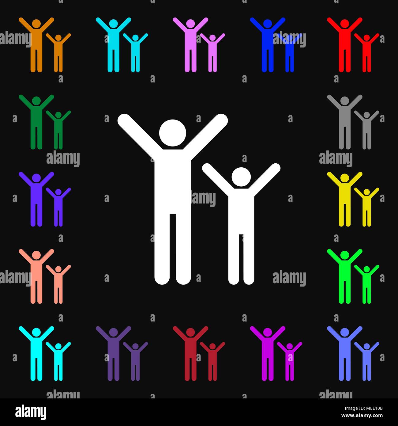 happy family icon sign. Lots of colorful symbols for your design ...