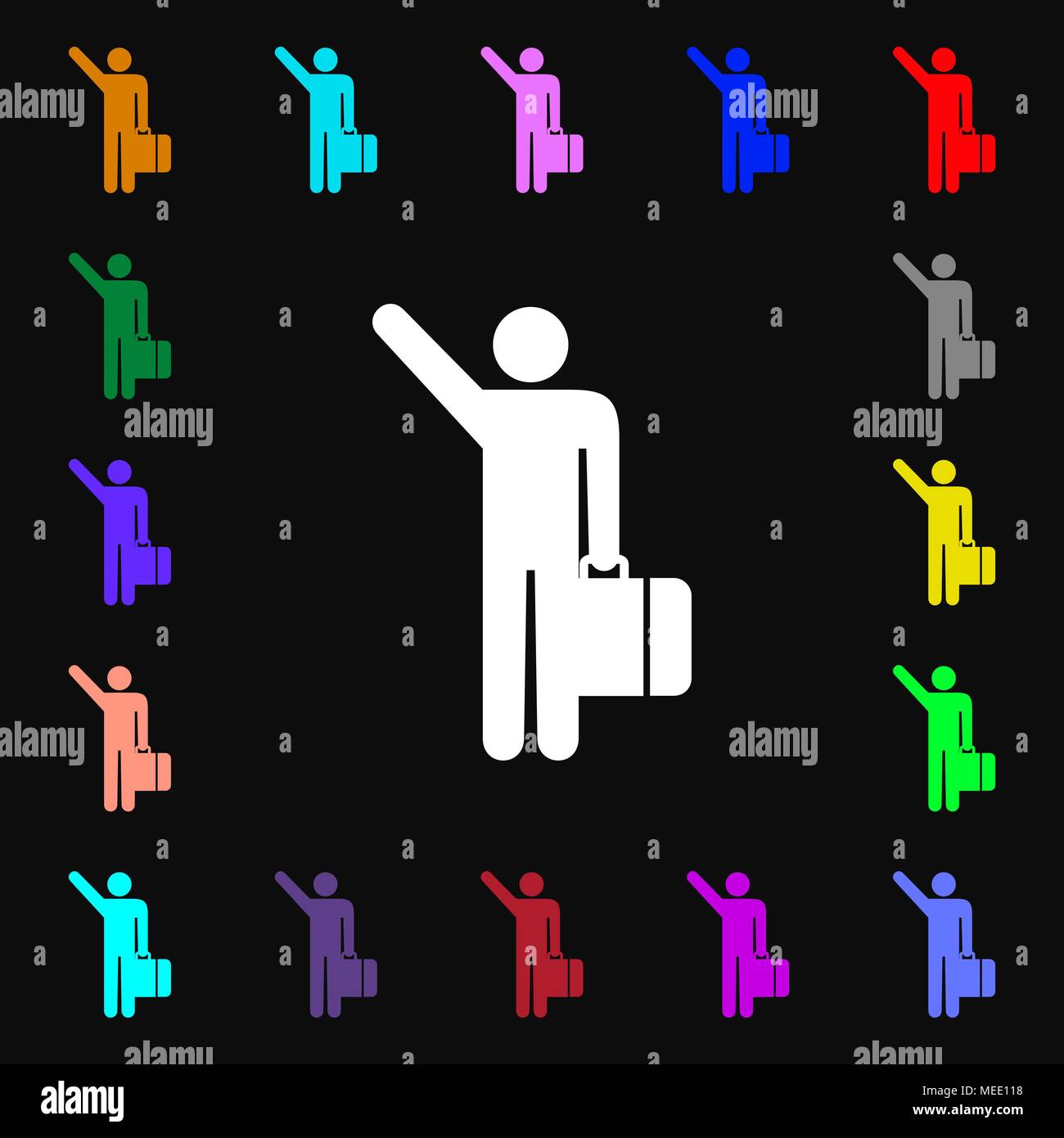 tourist icon sign. Lots of colorful symbols for your design. Vector