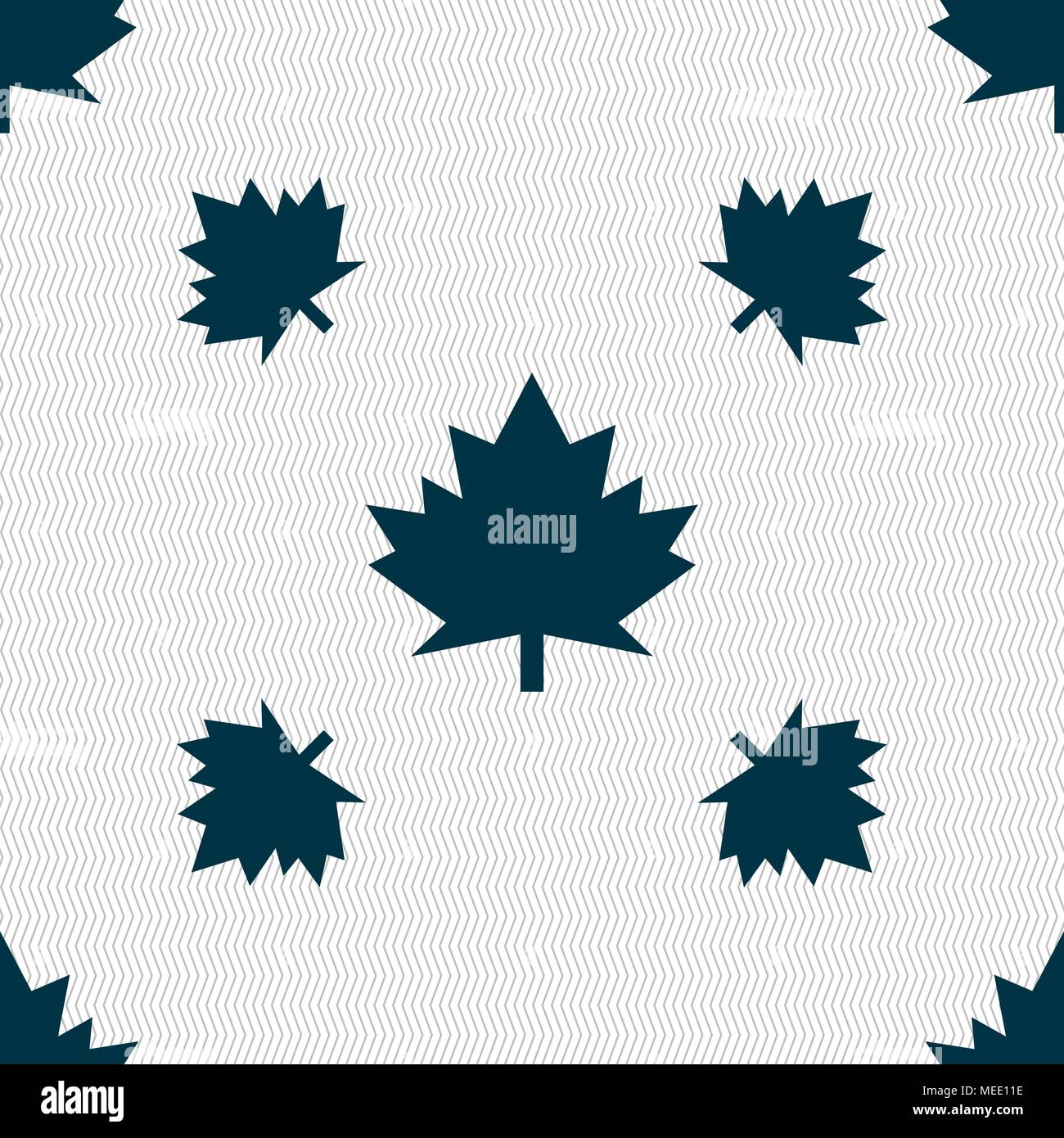 Maple leaf icon. Seamless pattern with geometric texture. Vector ...