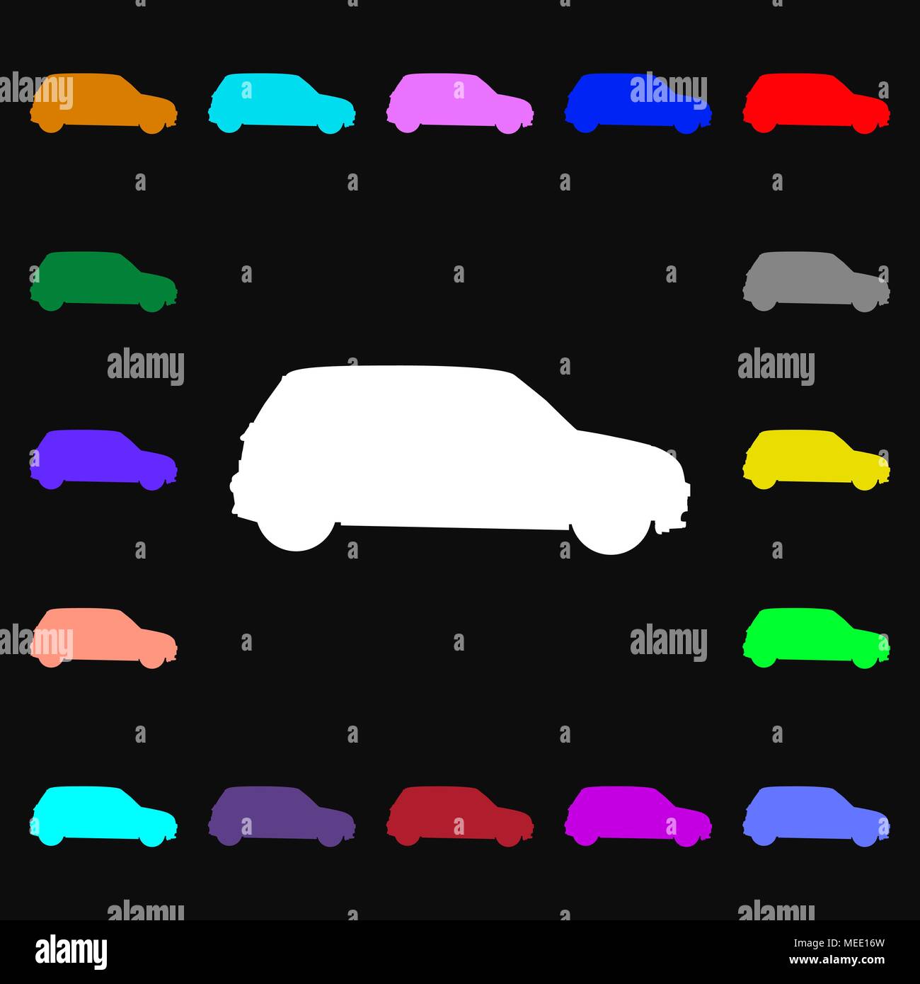 Jeep icon sign. Lots of colorful symbols for your design. Vector illustration Stock Vector