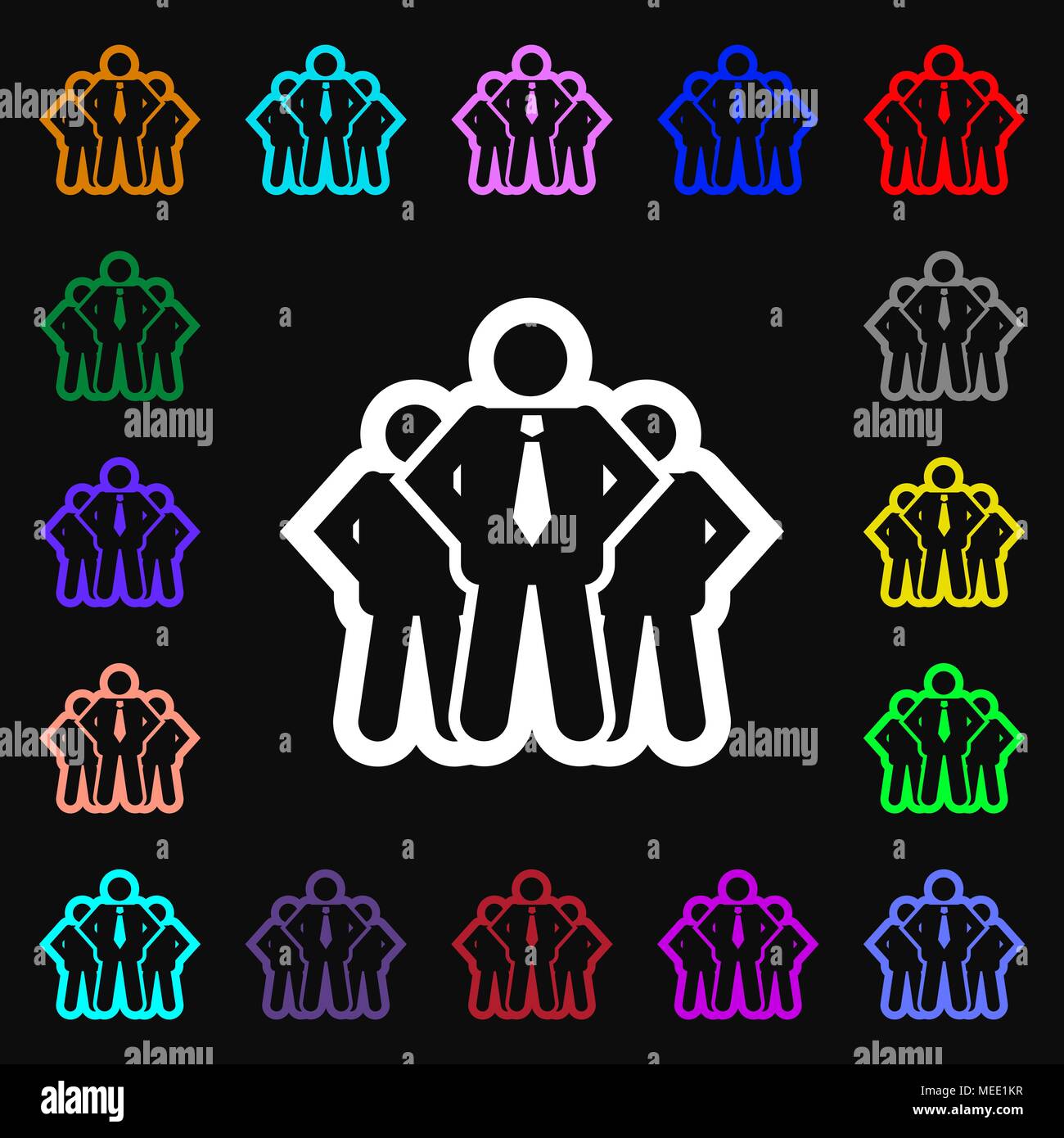 business team icon sign. Lots of colorful symbols for your design ...