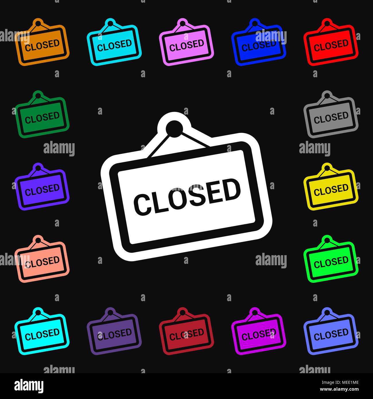 close icon sign. Lots of colorful symbols for your design. Vector ...