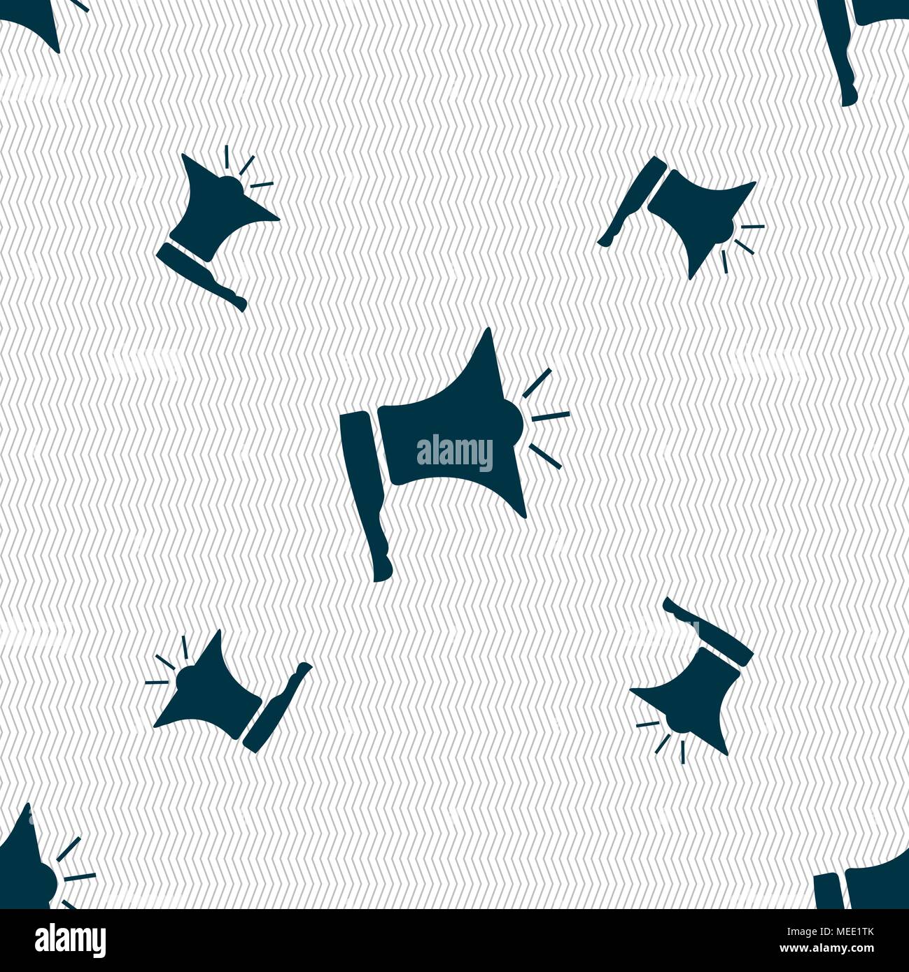 Megaphone soon icon. Loudspeaker symbol. Seamless pattern with ...
