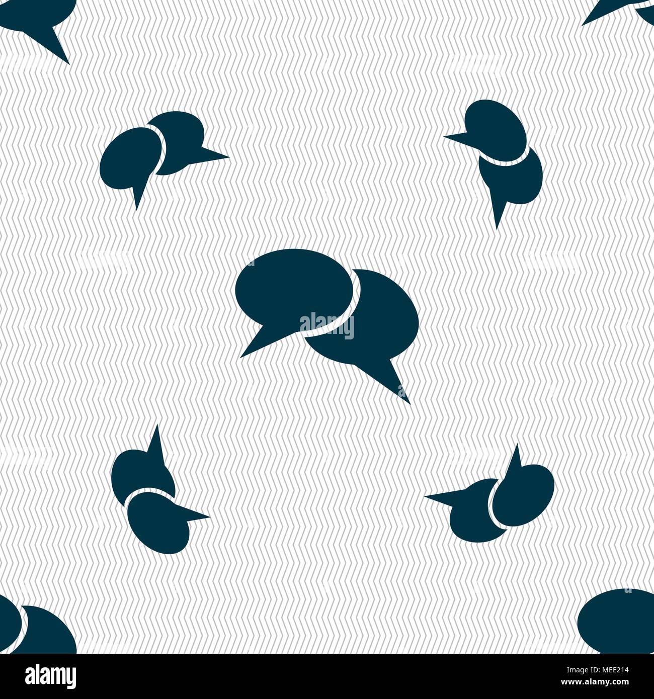 Speech bubble icons. Think cloud symbols. Seamless pattern with geometric texture. Vector illustration Stock Vector