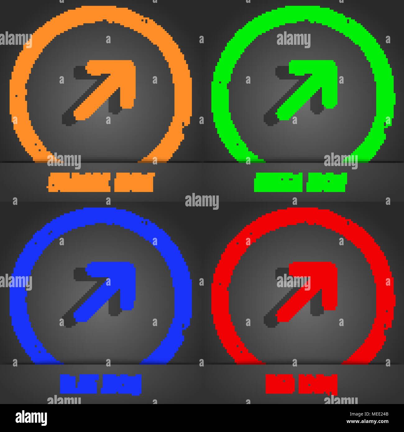 Arrow Expand Full screen Scale  icon symbol. Fashionable modern style. In the orange, green, blue, green design. Vector illustration Stock Vector