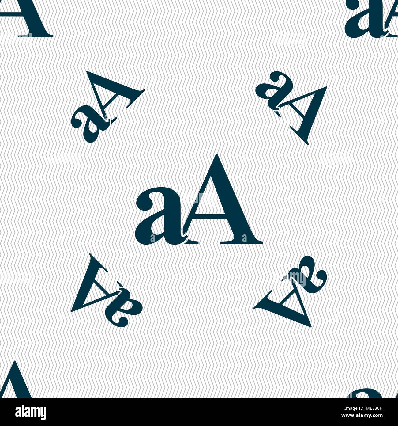 Enlarge font, aA icon sign. Seamless pattern with geometric texture ...
