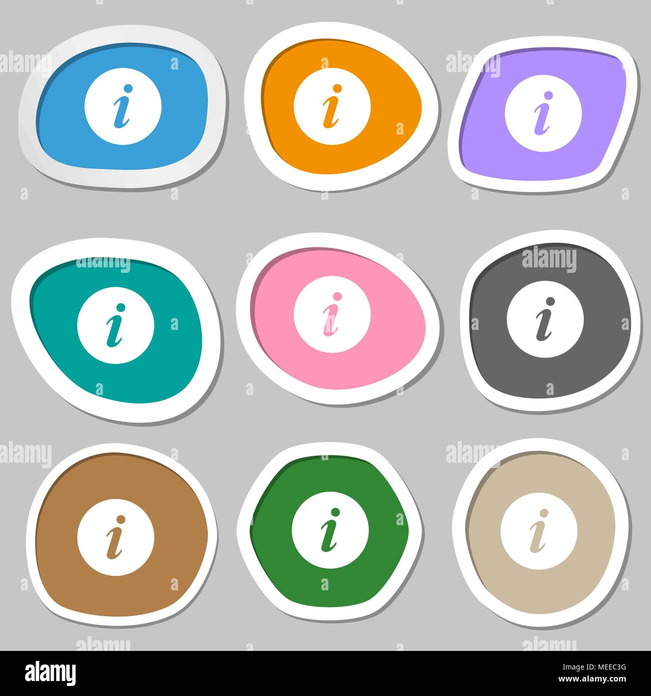 info symbols. Multicolored paper stickers. Vector illustration Stock ...