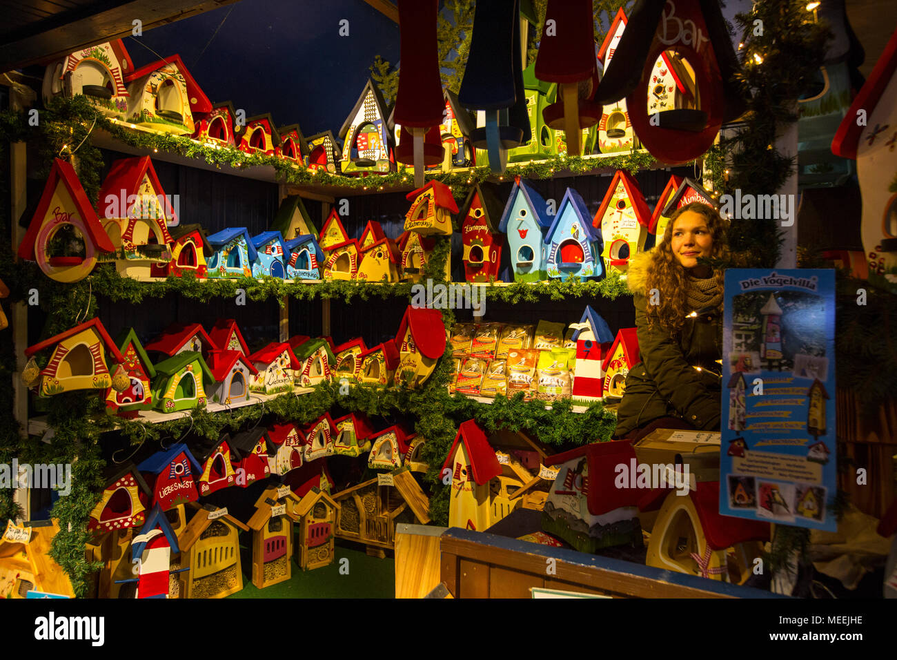 Traditional handicrafts on sale at the traditional Christmas market in