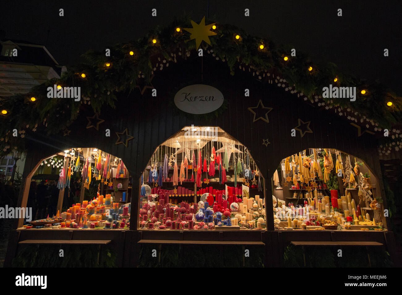 Traditional handicrafts on sale at the traditional Christmas market in