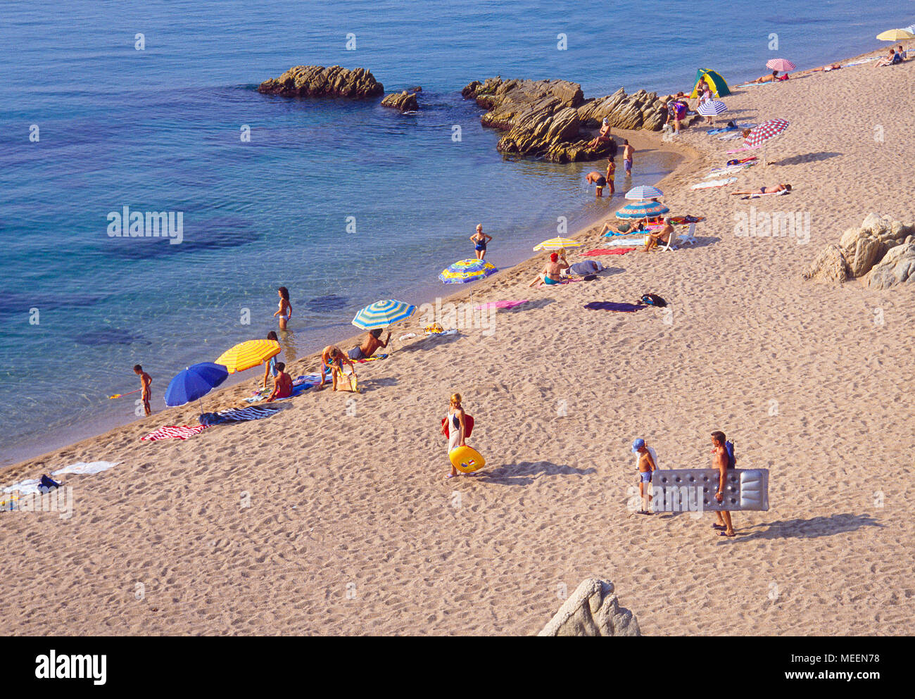 Beach. Platja d’Aro, Gerona province, Catalonia, Spain. Stock Photo