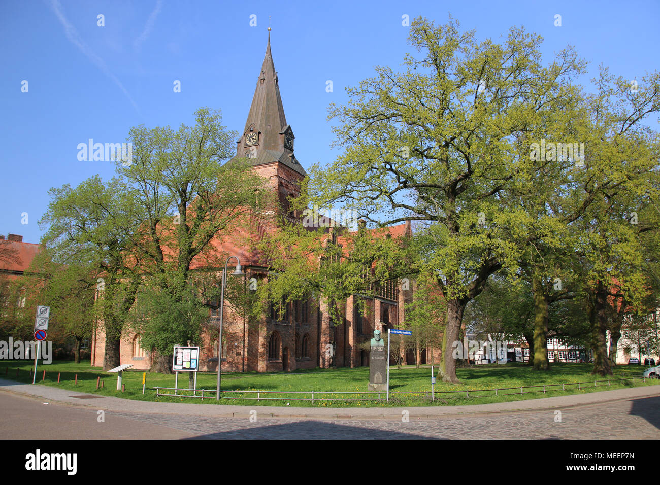 Salzwedel, Germany - April 20, 2018: View of St. Catherine's Church in the Hanseatic city of Salzwedel in Altmark, Germany. Stock Photo