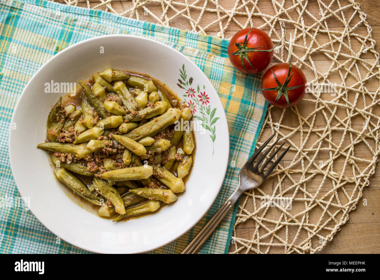 Turkish Okra Food Bamya Stock Photo Alamy