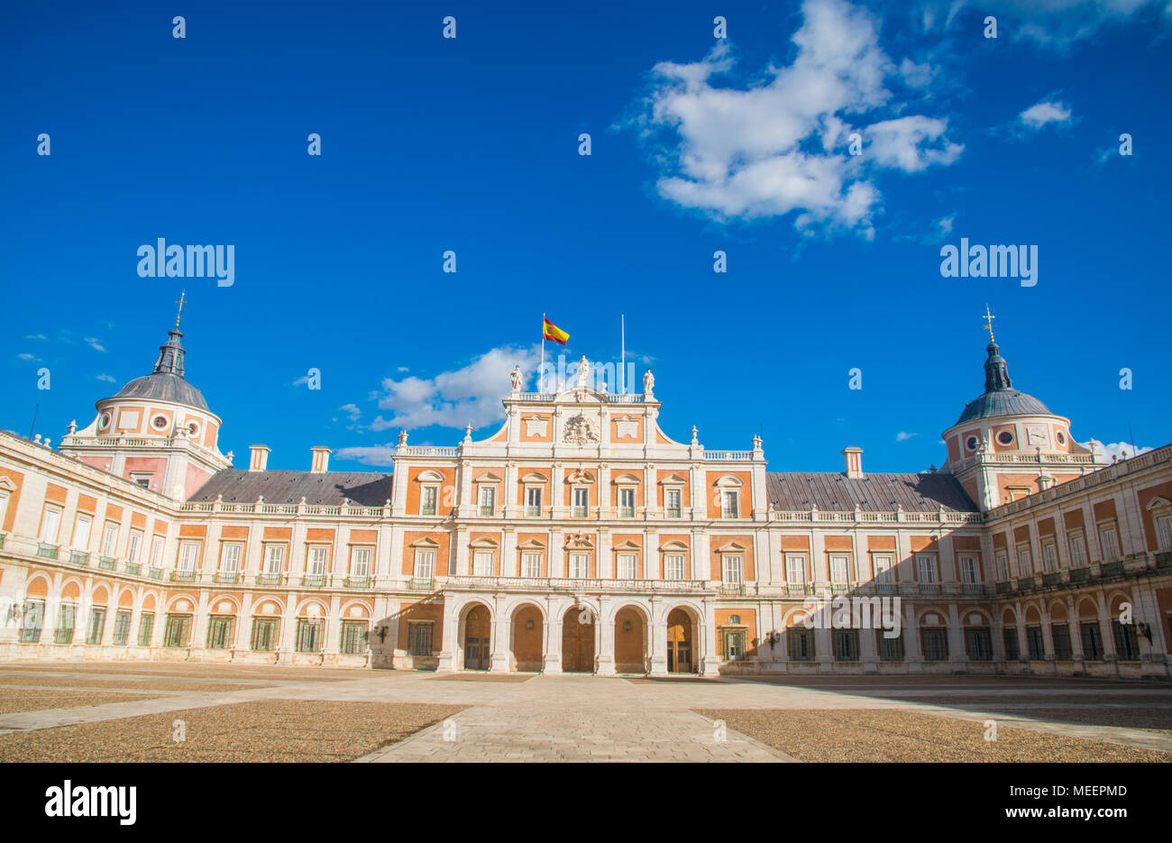 Facade of the Royal Palace. Aranjuez, Madrid province, Spain. Stock Photo