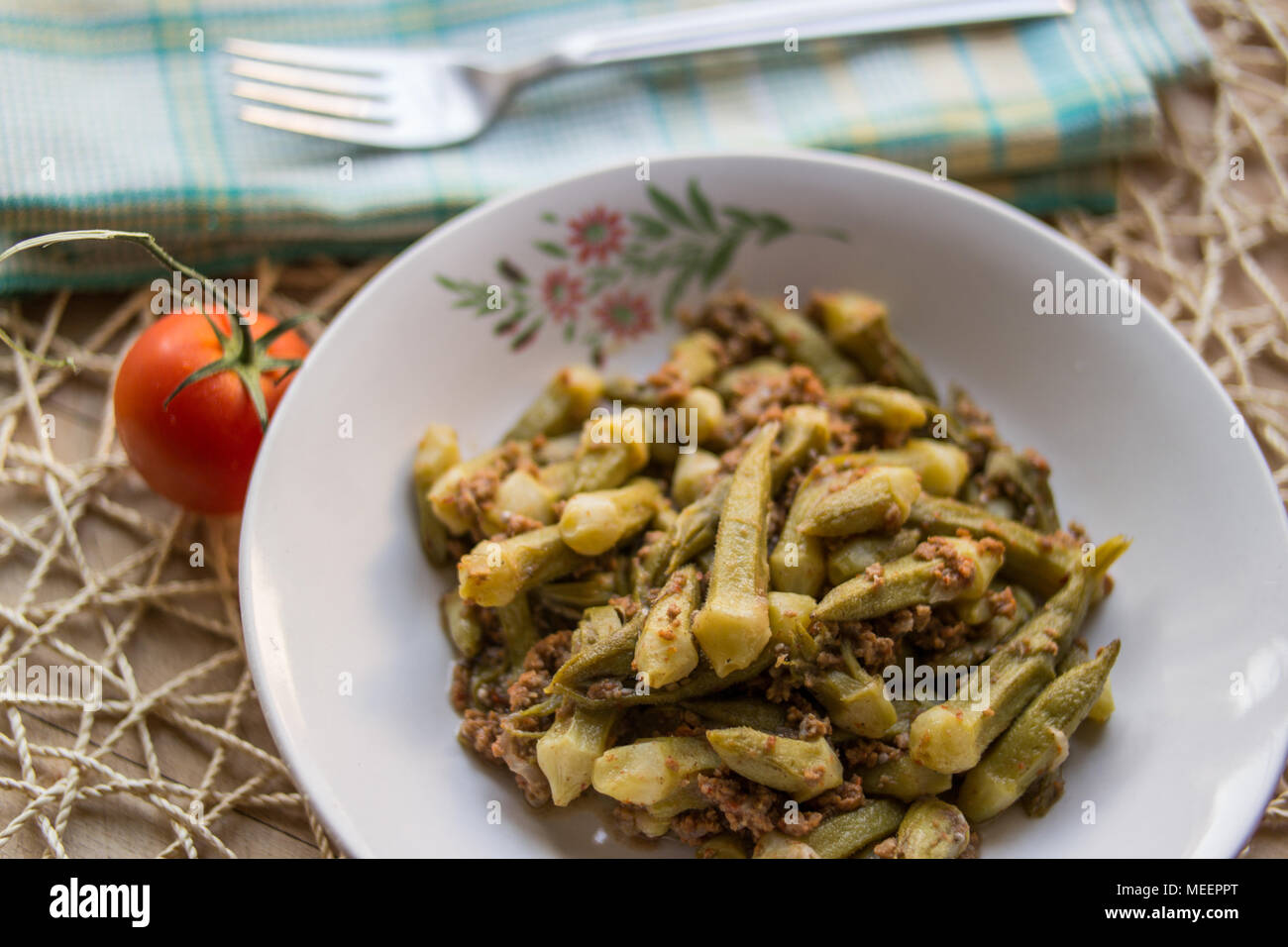 Turkish Okra Food Bamya Stock Photo Alamy