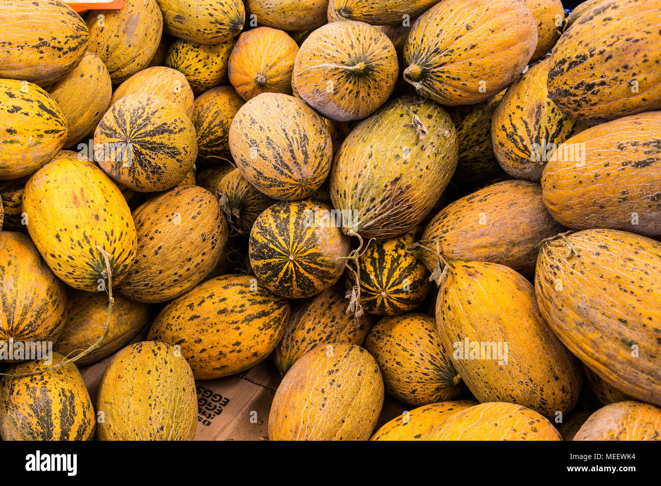 Melons at the supermarket / greengrocer Stock Photo Alamy