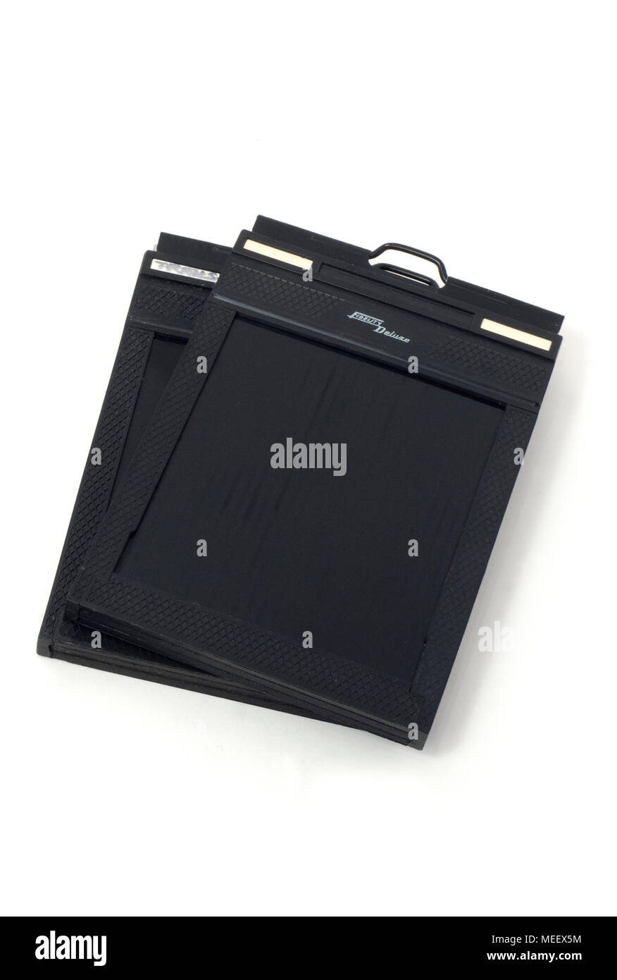 Fidelity Deluxe 4x5' large format film holders. Stock Photo