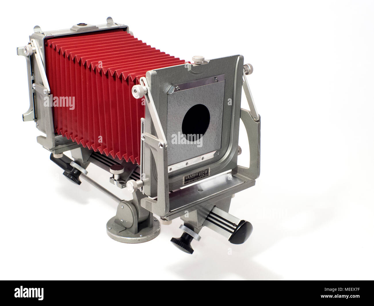 A Graflex 4x5 Graphic View II view camera, with red bellows Stock Photo -  Alamy