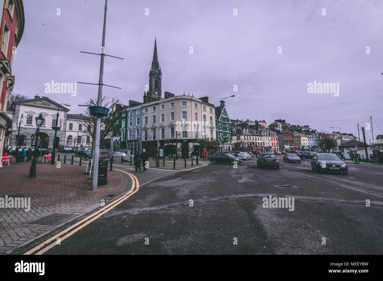 the town of Cobh, which sits on an island in Cork city’s harbour. It’s known as the Titanic’s last port of call in 1912. Stock Photo