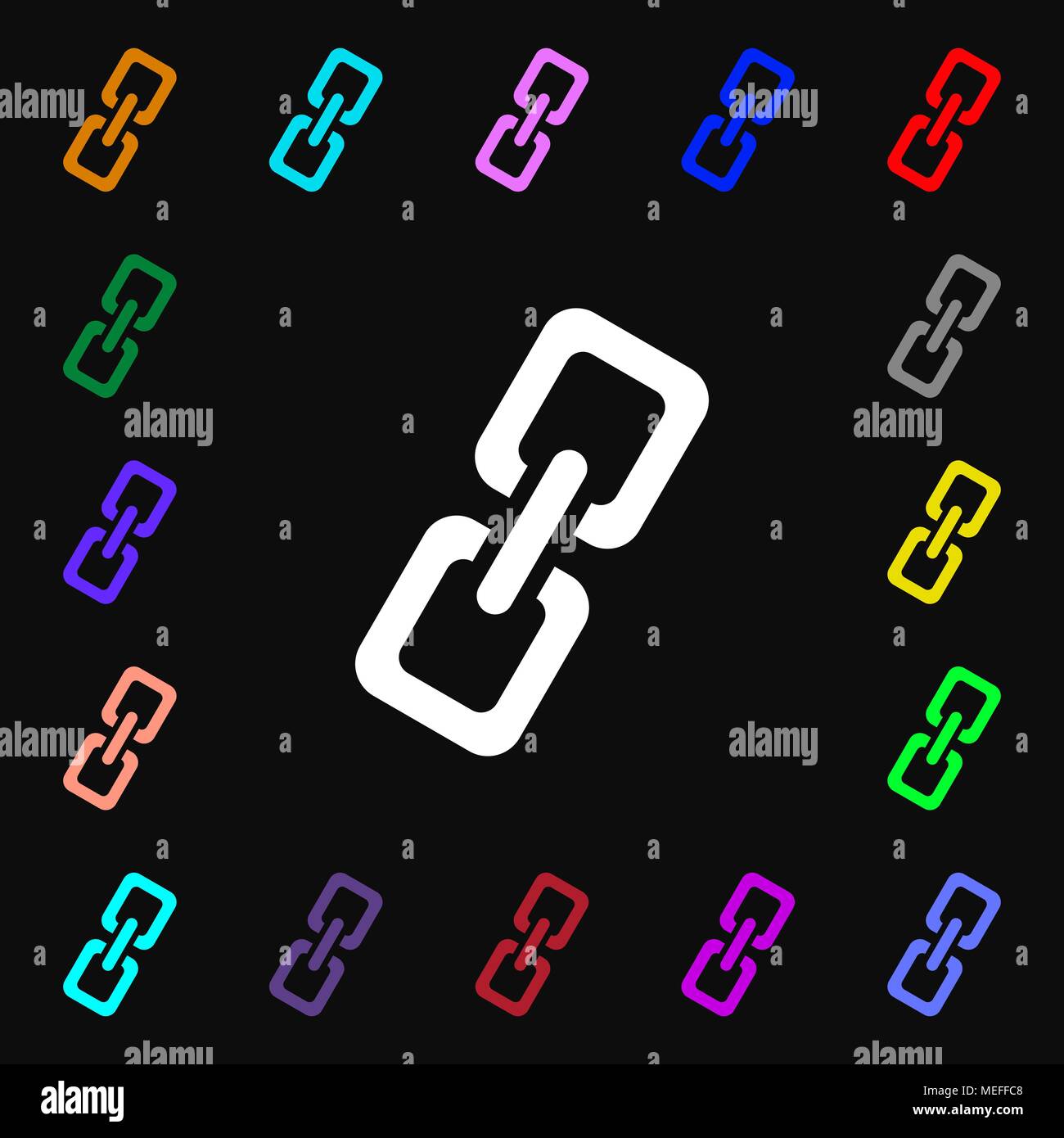 link icon sign. Lots of colorful symbols for your design. Vector ...