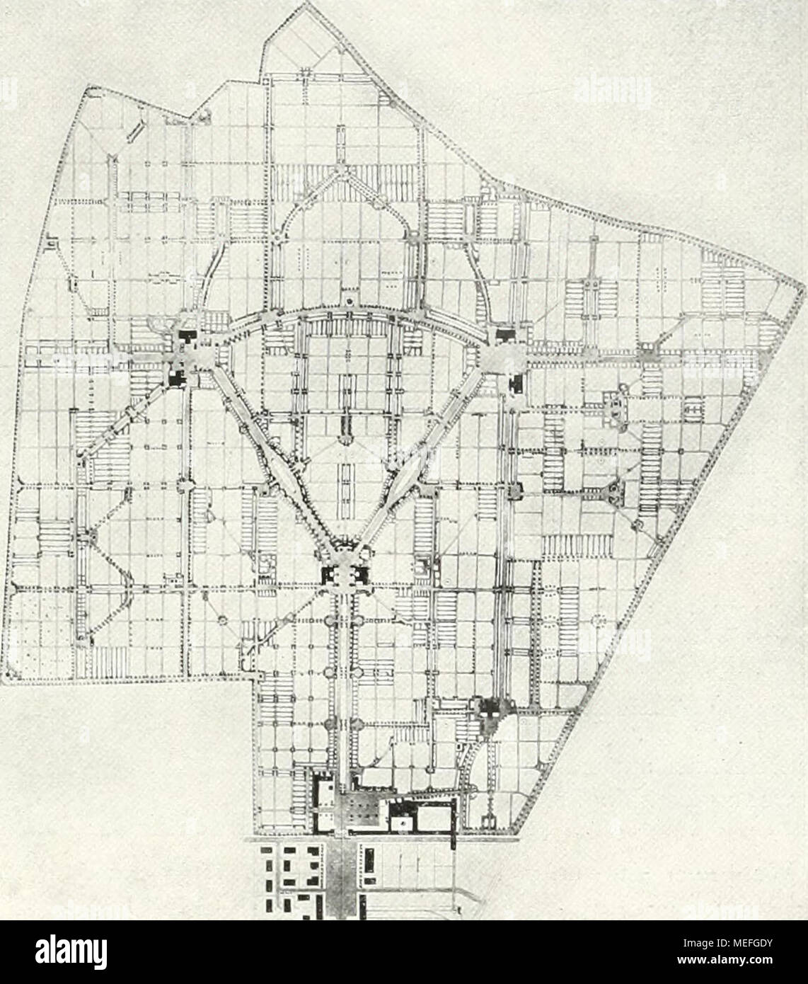 . Die Gartenkunst . .Übersichtlic Wettbewerbsentwuif von Jürgensen und