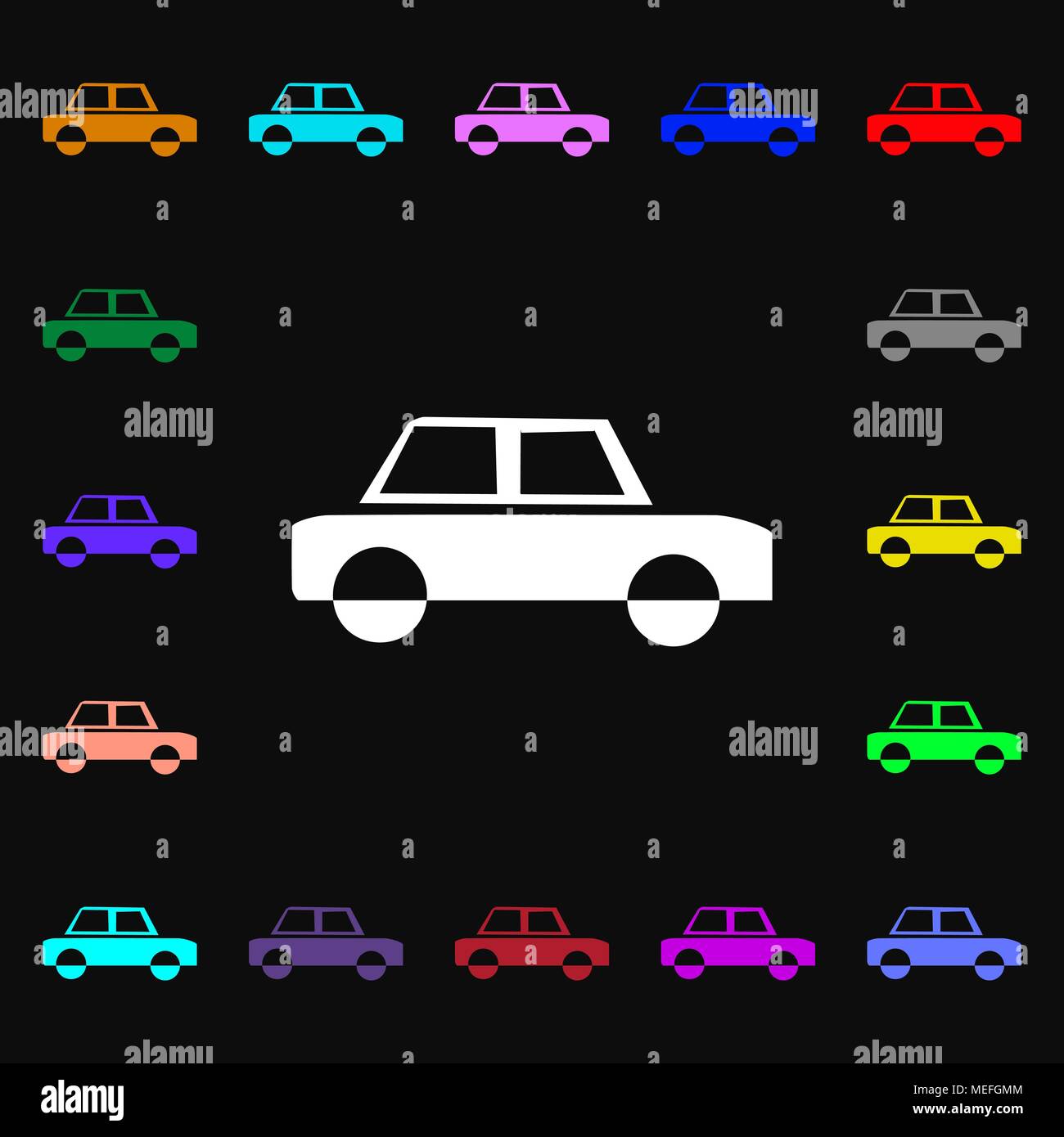 Car icon sign. Lots of colorful symbols for your design. Vector ...