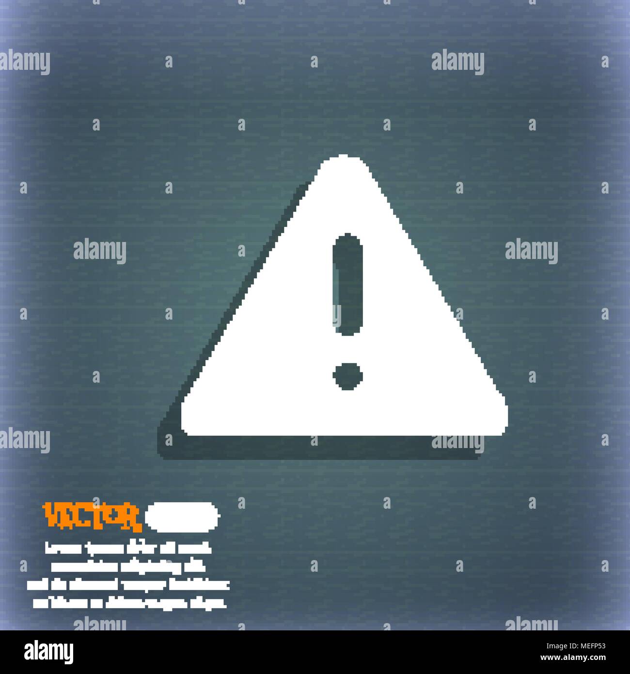 exclamation mark, Attention caution icon. On the blue-green abstract background with shadow and space for your text. Vector illustration Stock Vector