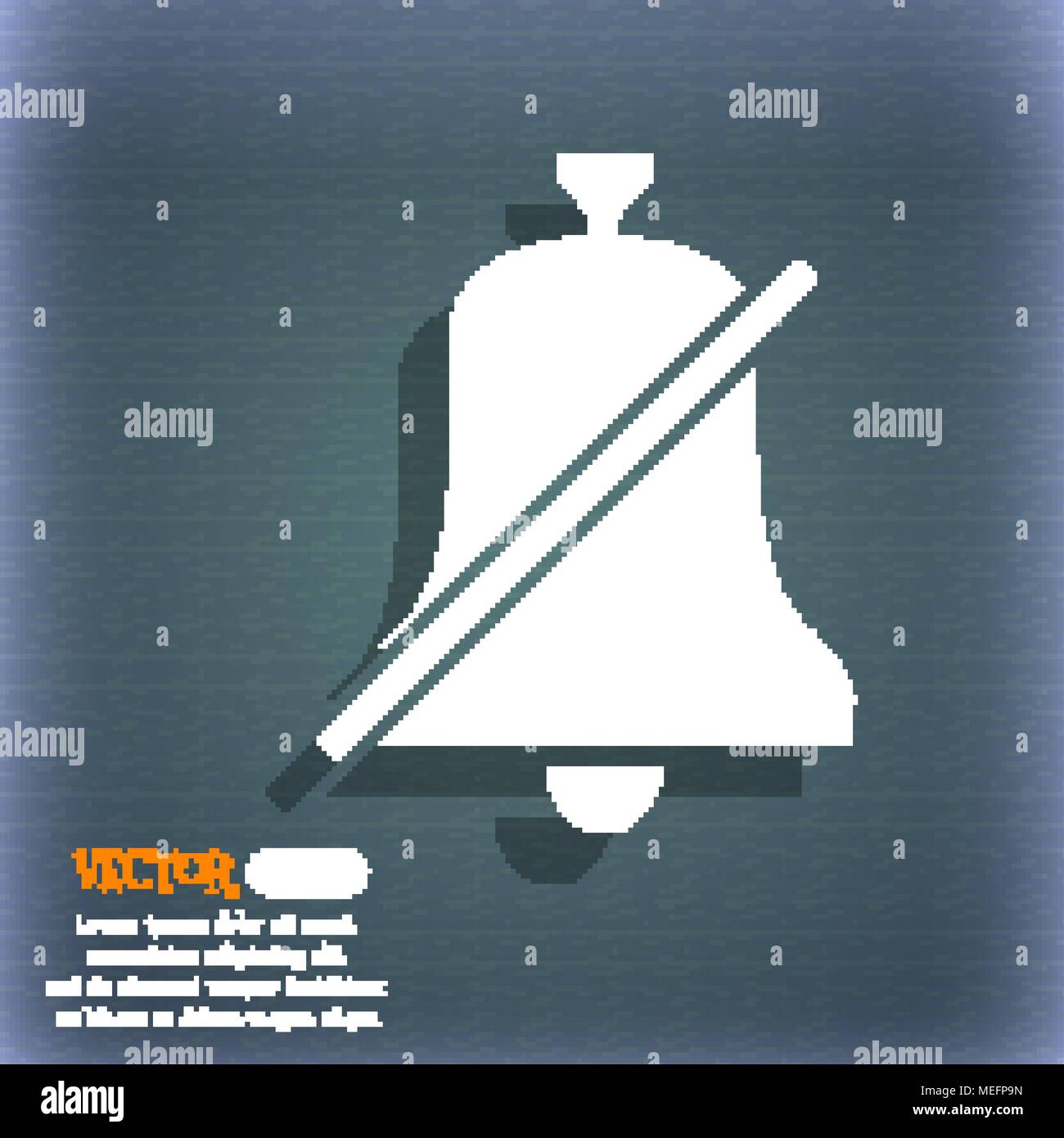 No bell, Prohibition icon. On the blue-green abstract background with ...