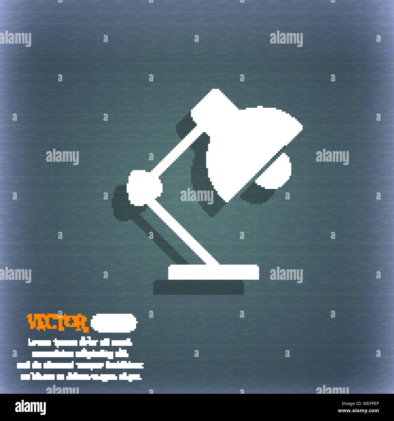 Reading-lamp and lighting, illumination icon. On the blue-green ...