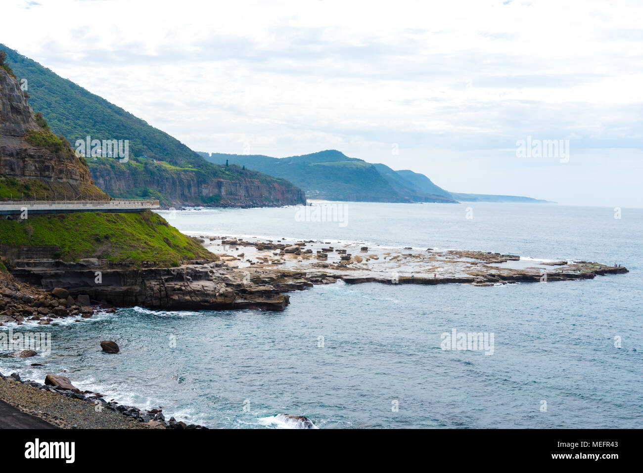 Coalcliff, NSW, Australia-April 2, 2018: View over the 665 metre long ...