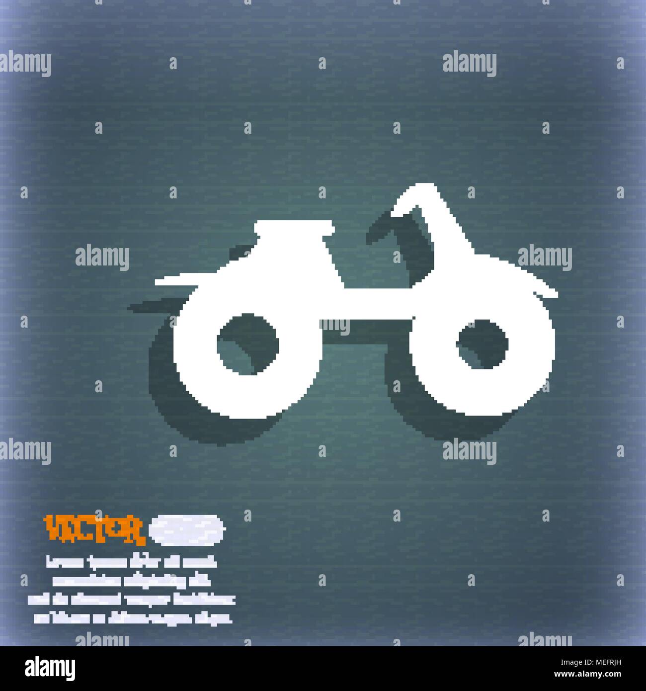 ATV icon. On the blue-green abstract background with shadow and space