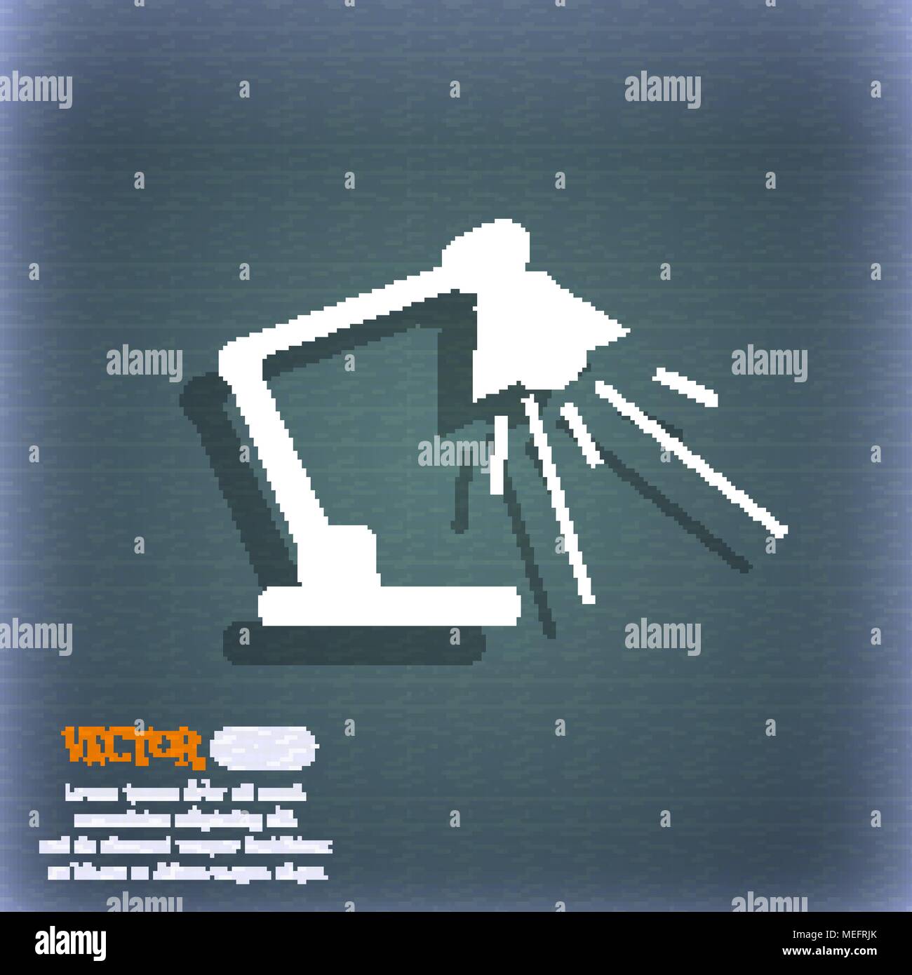 Reading-lamp icon. On the blue-green abstract background with shadow ...