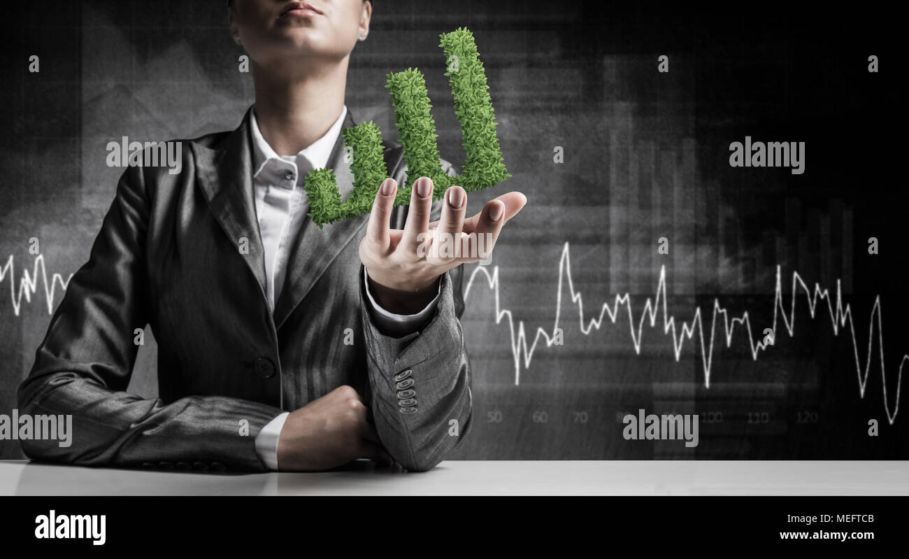 Businessman presenting growing graph Stock Photo - Alamy