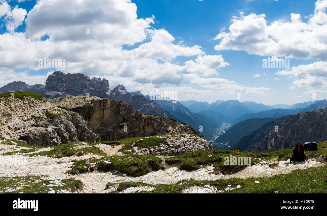National Nature Park Tre Cime In the Dolomites Alps. Beautiful nature of Italy. Stock Photo