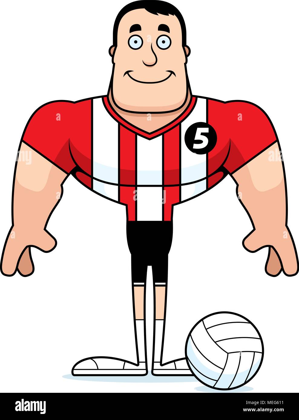 A cartoon volleyball player smiling Stock Vector Image & Art Alamy