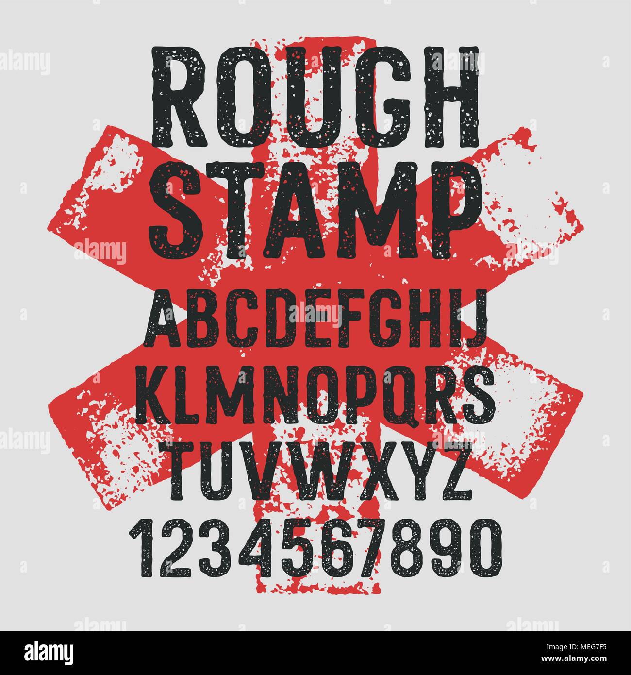 Rough stamp typeface / Grunge textured font / Vector handmade alphabet