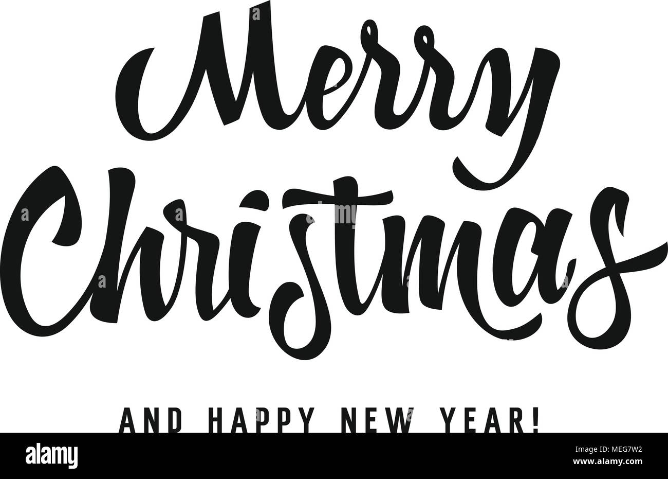 Christmas calligraphy. Christmas creative typography. Holiday greeting card. Vector illustration Stock Vector