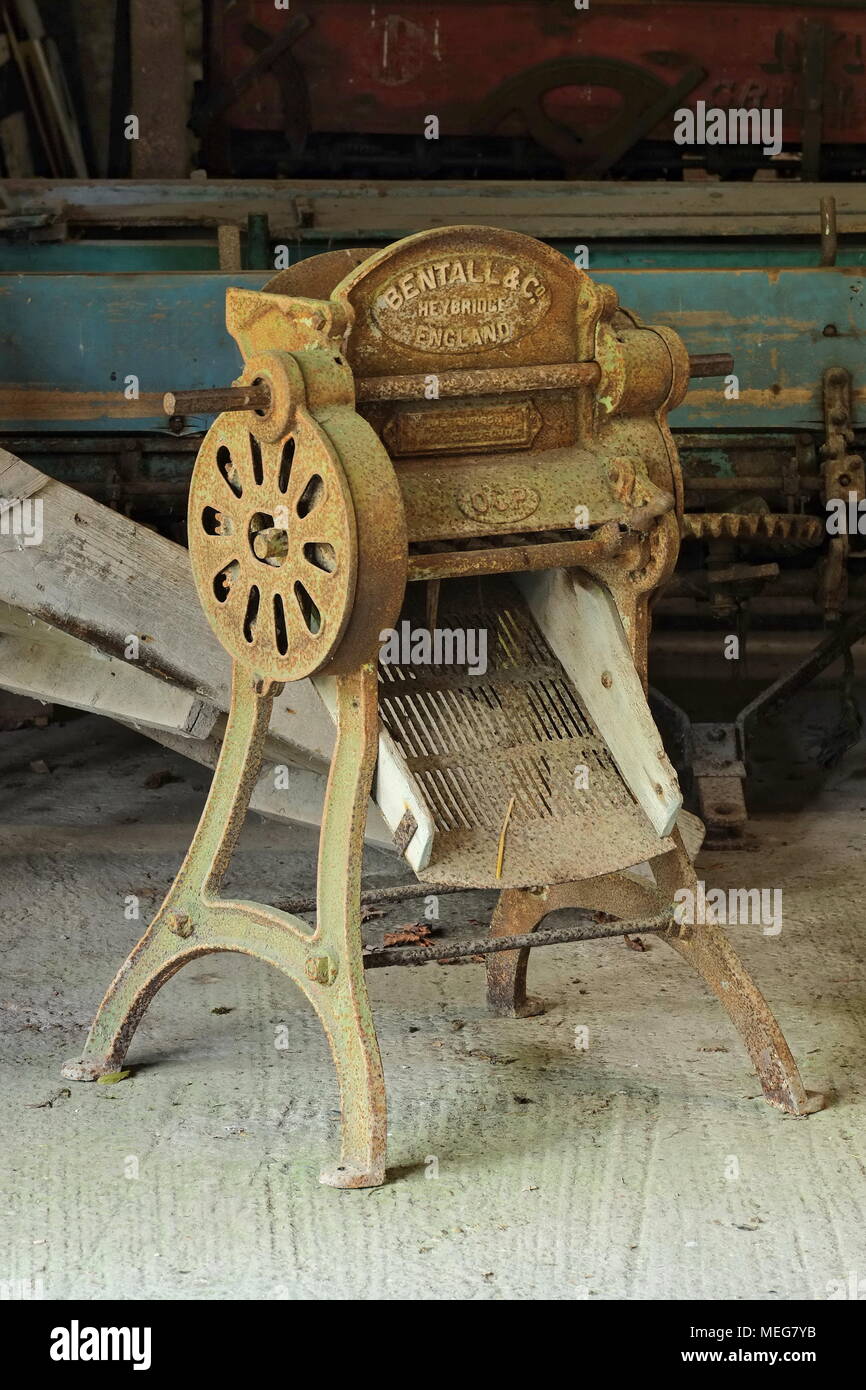 A well used Bentall and Co root shredder at Saddlescombe farm, Saddlescombe, East Sussex, UK Stock Photo