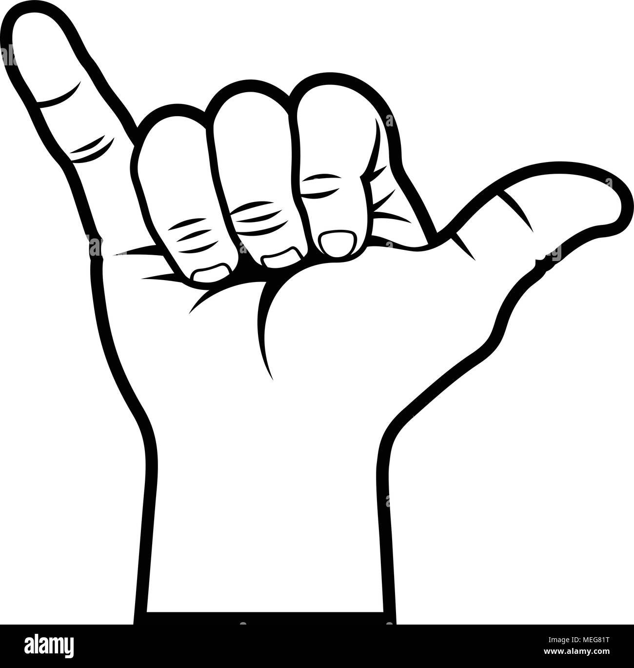 Shaka hand sign / Vector illustration Stock Vector