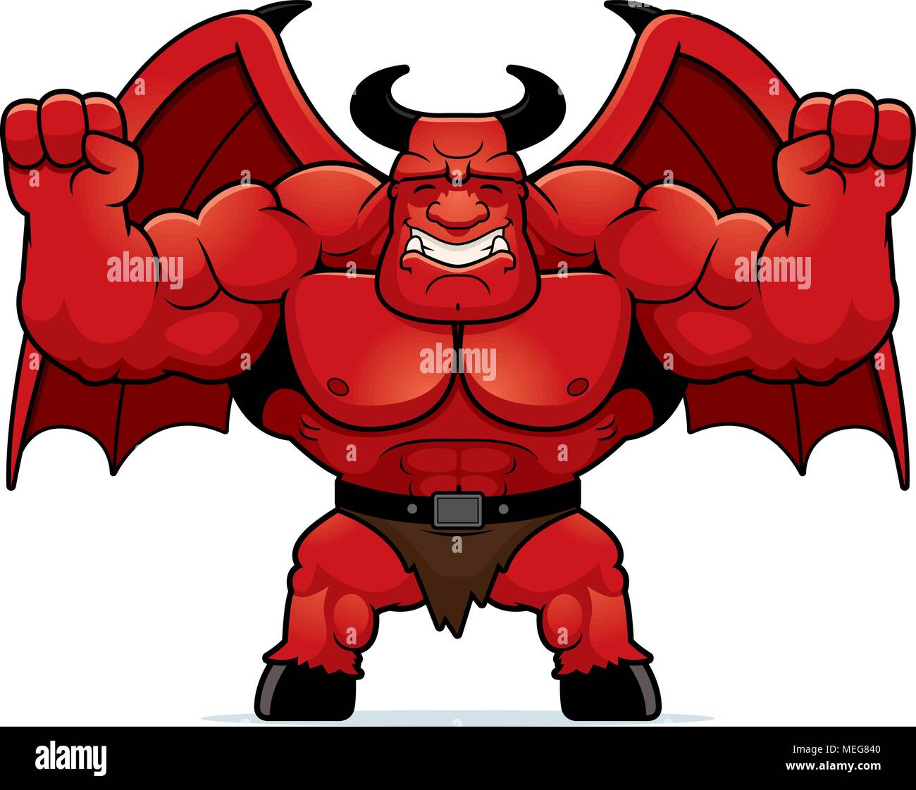 A cartoon illustration of a demon celebrating Stock Vector Image & Art